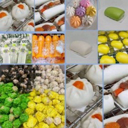 ขนมจีบซาลาเปาหมั่นโถวน้ำมะพร้าวน้ำส้มคี้น