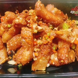 หมู3ชั้นทอดคั่วพริกเกลือ [เป็นกับ]