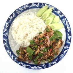ลาบปลาสลิดราดข้าว