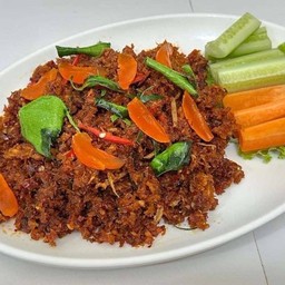 แซลมอนฟูผัดพริกขิง