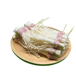 เห็ดเข็มทองพันเบคอน (ปิ้งย่าง)