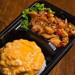 Scrambled Eggs With Crispy Pork Stir-Fried With Chili And Salt