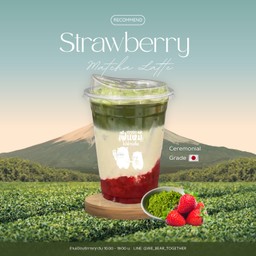 มัทฉะนมสดสตรอเบอร์รี่