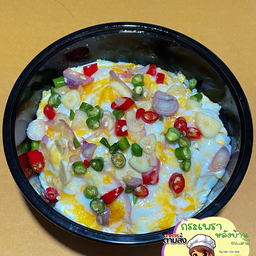 ข้าวไข่ขยี้นํ้าพริกนํ้าปลา