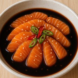 โปรลด15% แซลมอนดองซีอิ้วญี่ปุ่น8-9ชิ้น แถม ข้าวญี่ปุ่น