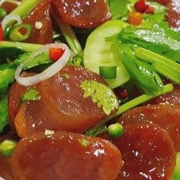 ยำกุนเชียงราดข้าว