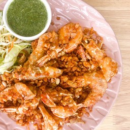 กุ้งแชบ๊วยทอดกระเทียมพริกไทย