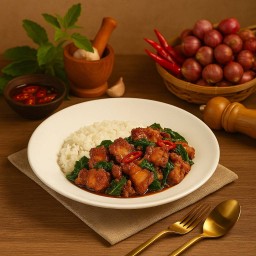 กะเพรา หมูกร๊อบกรอบ