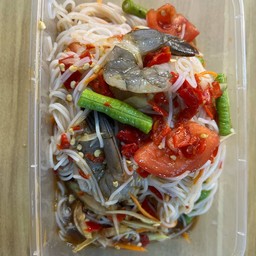 ตำซั่ว กุ้งสด