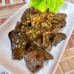 กับข้าว ตับทอดกระเทียม