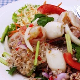 ยำวุ้นเส้นทะเล (กุ้ง+หมึก)