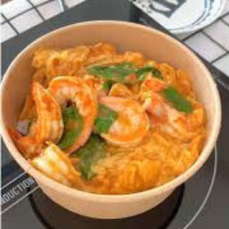ไข่ข้นห่อหมกกุ้งราดข้าว