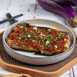 มะเขือม่วงย่าง (เครื่องหมูสับ)烤瘸子