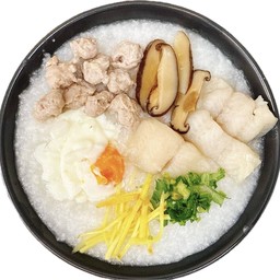 โจ๊กหมู+ปลานึ่ง+ไข่ลวก