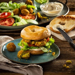 Falafel bagel sandwiches