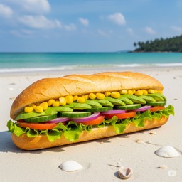 Avocado sweet cron baguette sandwiches