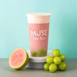 NEW! Pink Guava Grape Tea CHEESE (ปั่น)