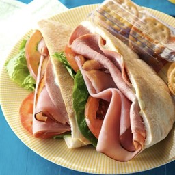 Chicken ham pita sandwiches
