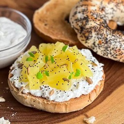 Pineapple cream cheese bagel