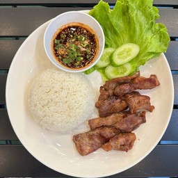 ข้าว หมูทอด