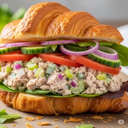 Tuna salad croissant sandwich
