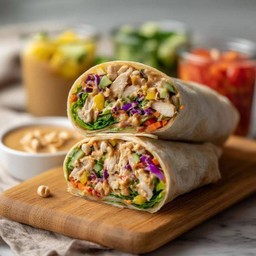 Chicken coleslaw salad wrap