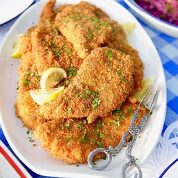 Chicken schnitzel plate