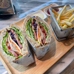 Vegan Soy Chicken Sandwich Set with French Fries