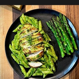 penne pesto Grilled Chicken pesto constain with Italian pasta penne with pesto sauce and Grilled chicken pesto