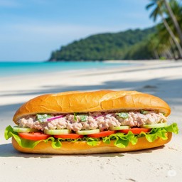 Tuna salad baguette sandwiches