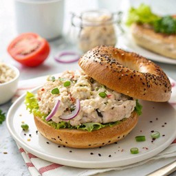 Tuna salad bagel sandwich