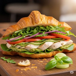 Chicken pesto croissant sandwich