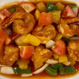 กุ้งผัดซอสเปรี้ยวหวาน