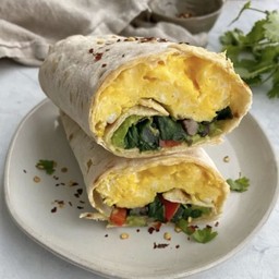Mozzarella scrambled egg wrap
