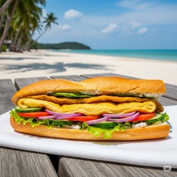 Omelette baguette sandwiches