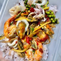 ขี้เมาทะเลราดข้าว