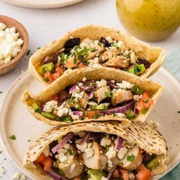 Greek chicken pita sandwiches