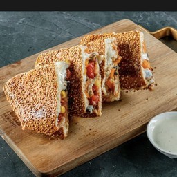 Panini Mozzarella Sweet Corn tomatoes onions