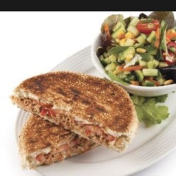 Tuna tomatoes onion panini