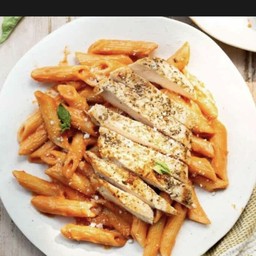 Penne rose chicken breast BBQ
