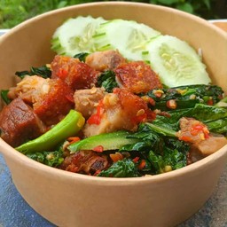 คะน้าหมูกรอบ(ไม่รวมข้าว)