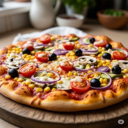 Mediterranean vegetarian pizza