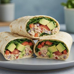 Avocado tuna salad wrap