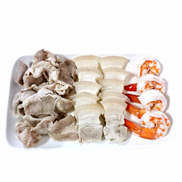 ชุด กุ้ง 4 ตัว สามชั้น 10 ชิ้น สันคอ 5 ชิ้น