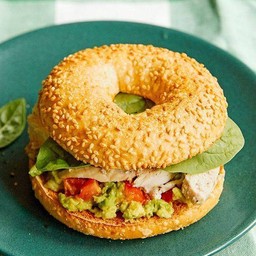 Avocado chicken bagel