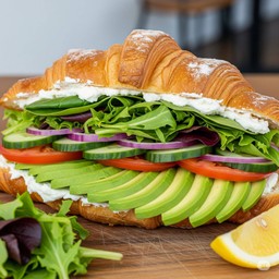 Avocado cream cheese croissant