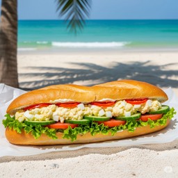 Eggs salad baguette sandwiches