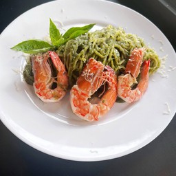 สปาเก็ตตี้เพสโต้กุ้ง