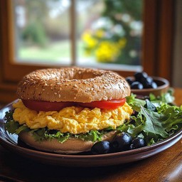 Scrambled egg bagel