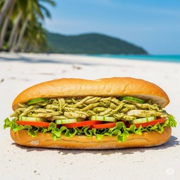 Chicken pesto baguette sandwiches